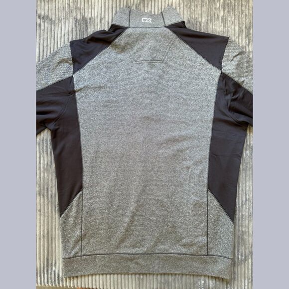 Michigan State MSU Spartans Pullover 1/4 Zip Gray Black Mens Medium Cutter Buck - Picture 5 of 15